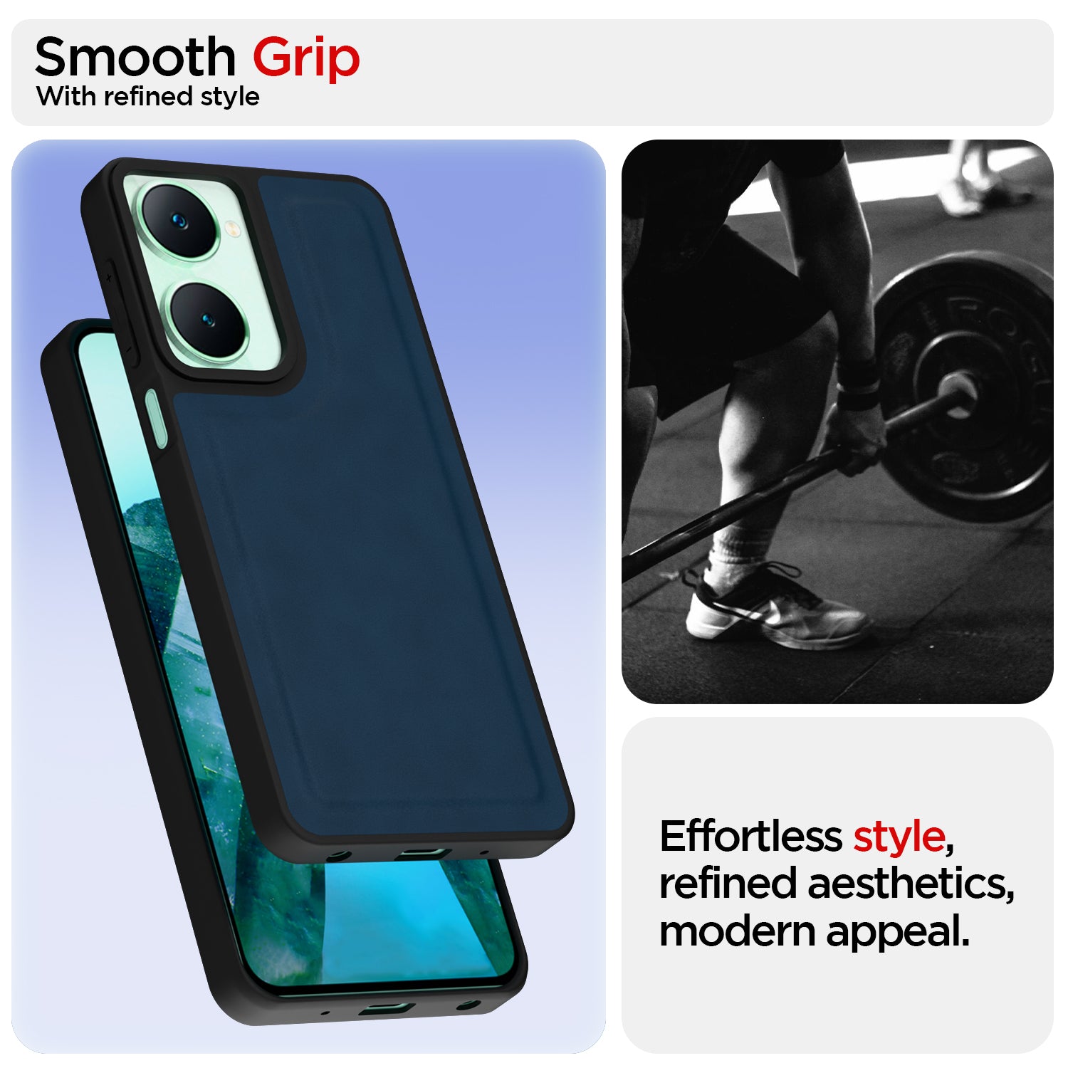 Pikkme iQOO Z9 Lite 5G | Vivo T3 Lite 5G | Vivo Y18 | Y18e | Y03 Premium Super Soft-Touch Leatherback Case (Blue)