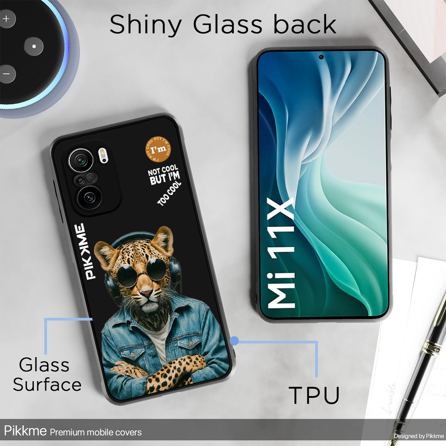 Pikkme Back Cover Pc Tpu + Printed Cool Funky Stylish Black Leopard Swag Raised Edges Camera Protection |Bumper Case For Xiaomi 11X (Design 04)