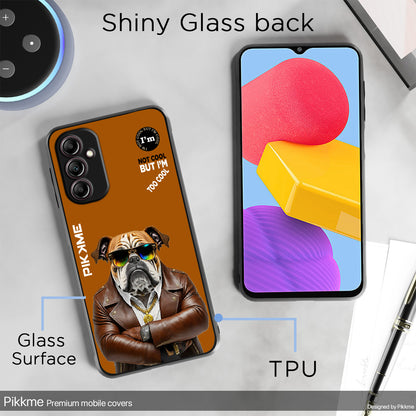 Pikkme Back Cover Pc Tpu + Printed Cool Funky Stylish Brown Dog Swag Raised Edges Camera Protection |Bumper Case For Samsung Galaxy M14 (Design 10)