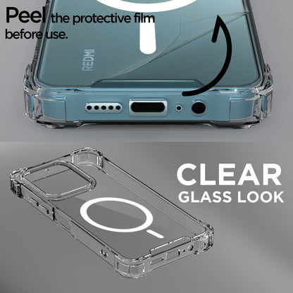 Transparent mag-safe back cover for Redmi 15c 5G – Pikkme – photo 3