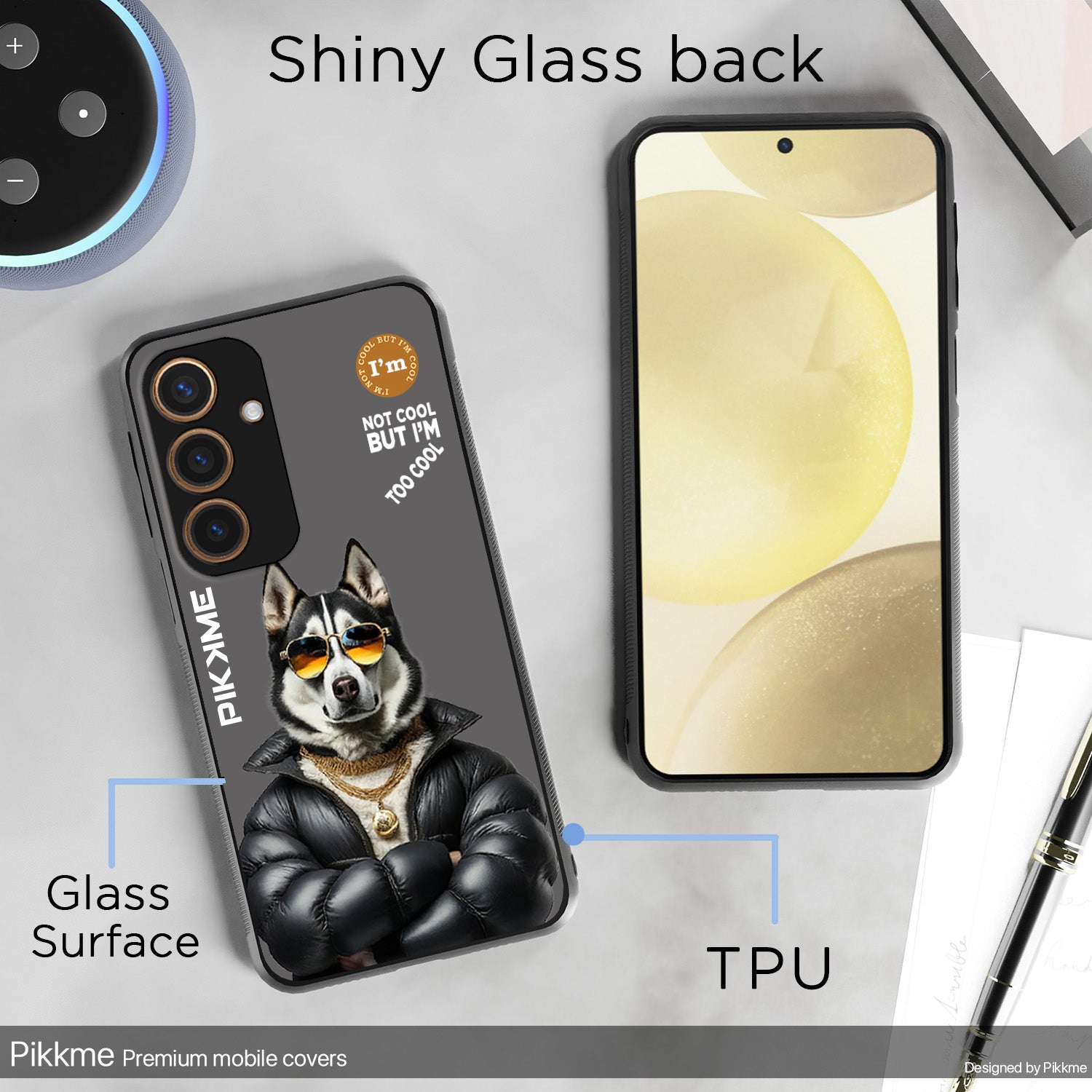 Pikkme Grey Dog Swag  Samsung Galaxy S24 5G NIm2 Back Cover (Design 02)