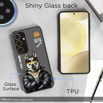 Pikkme Back Cover Pc Tpu + Printed Cool Funky Stylish Grey Dog Swag Raised Edges Camera Protection |Bumper Case For Samsung Galaxy S24 5G (Design 02)