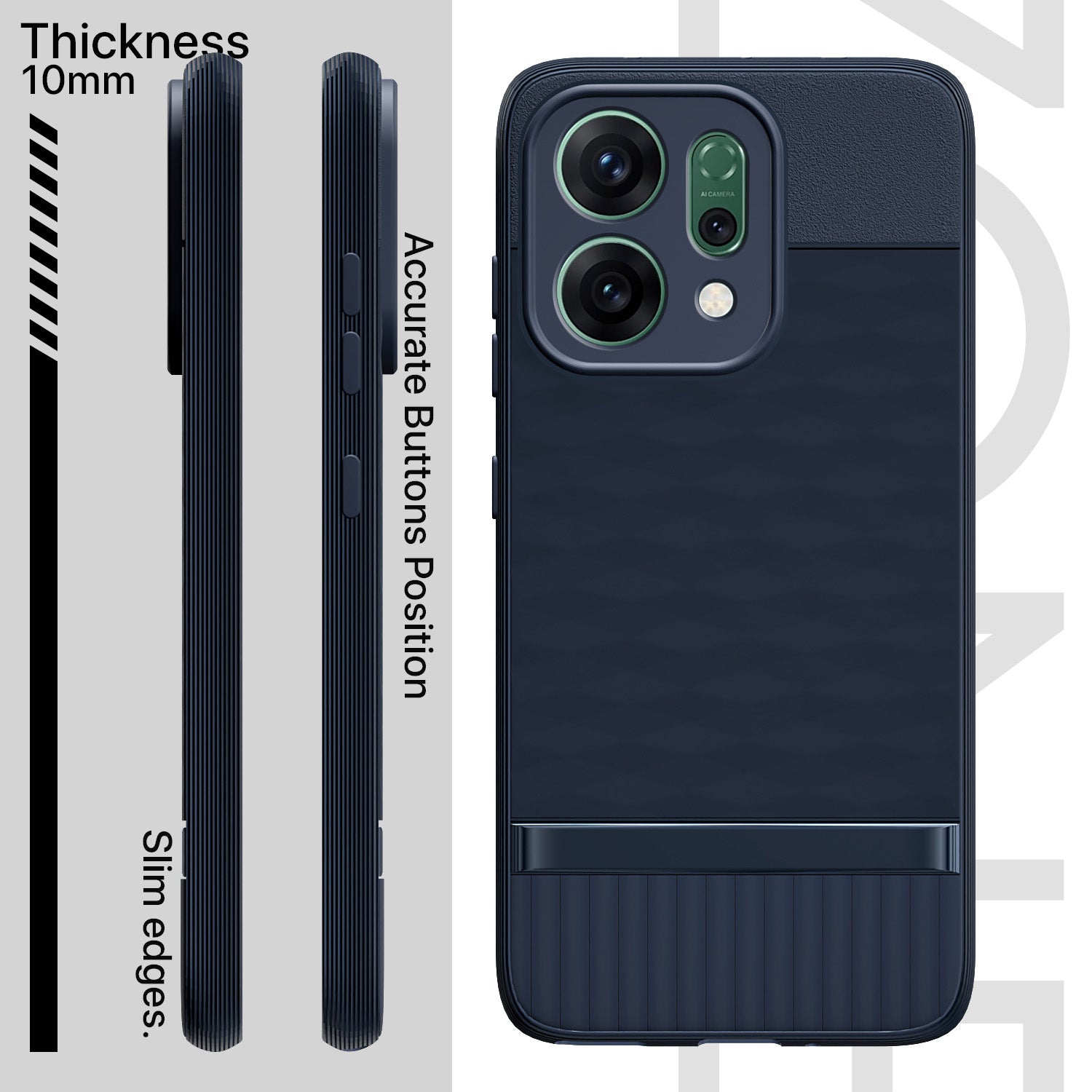 Pikkme Oppo Reno 14 5G Shockproof Soft Flexible Gencase Back cover (Blue)