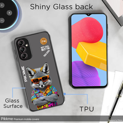 Pikkme Back Cover Pc Tpu + Printed Cool Funky Stylish Grey Wolf Swag Raised Edges Camera Protection |Bumper Case For Samsung Galaxy A14 (Design 01)