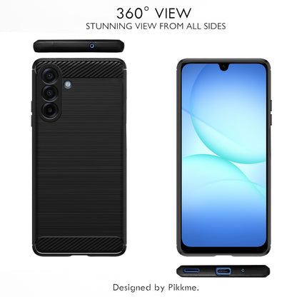Pikkme Samsung Galaxy M17 5G / A17 5G / F17 5G  Hybrid Carbon Fiber Back Cover (Black)