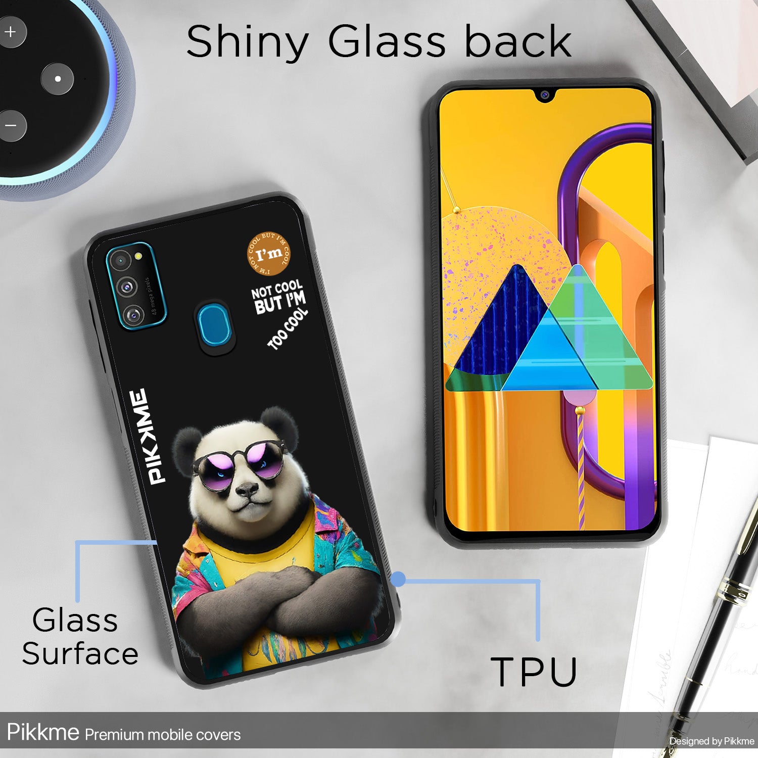 Pikkme Black Panda Swag  Samsung Galaxy M30s Nim2 Back Cover (Design 05)