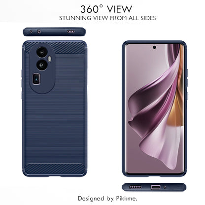 Pikkme Oppo Reno 10 Pro Plus 5G  Hybrid Carbon Fiber Back Cover (Blue)