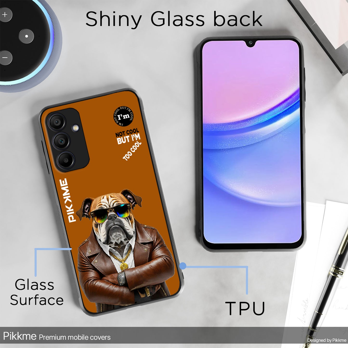 Pikkme Back Cover Pc Tpu + Printed Cool Funky Stylish Brown Dog Swag Raised Edges Camera Protection |Bumper Case For Samsung Galaxy A15 (Design 10)