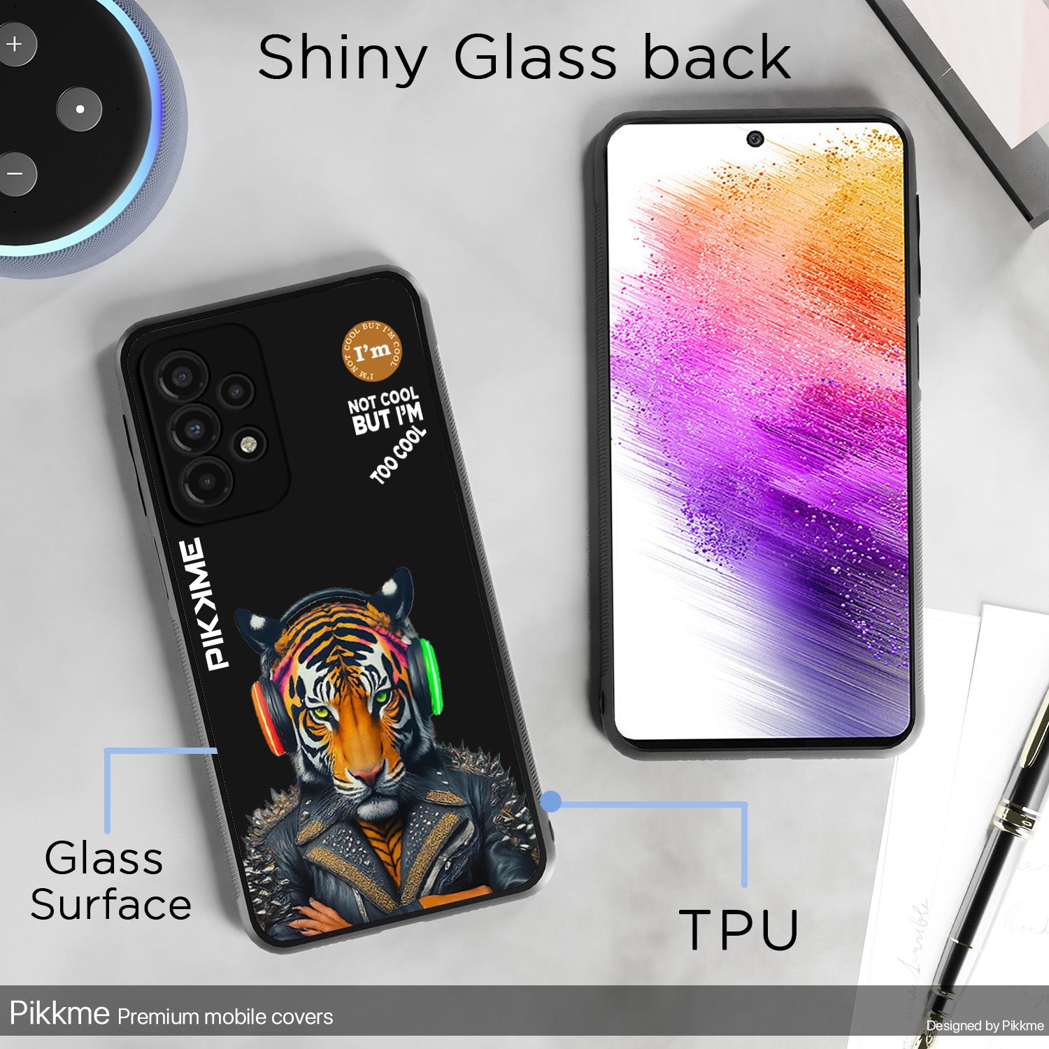 Pikkme Stylish Black Tiger Swag Samsung Galaxy A73 5G Back Cover (Design 06)
