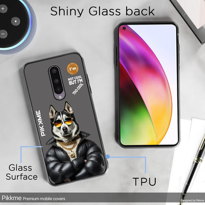 Pikkme Back Cover Pc Tpu + Printed Cool Funky Stylish Grey Dog Swag Raised Edges Camera Protection |Bumper Case For OnePlus 8 (Design 02)