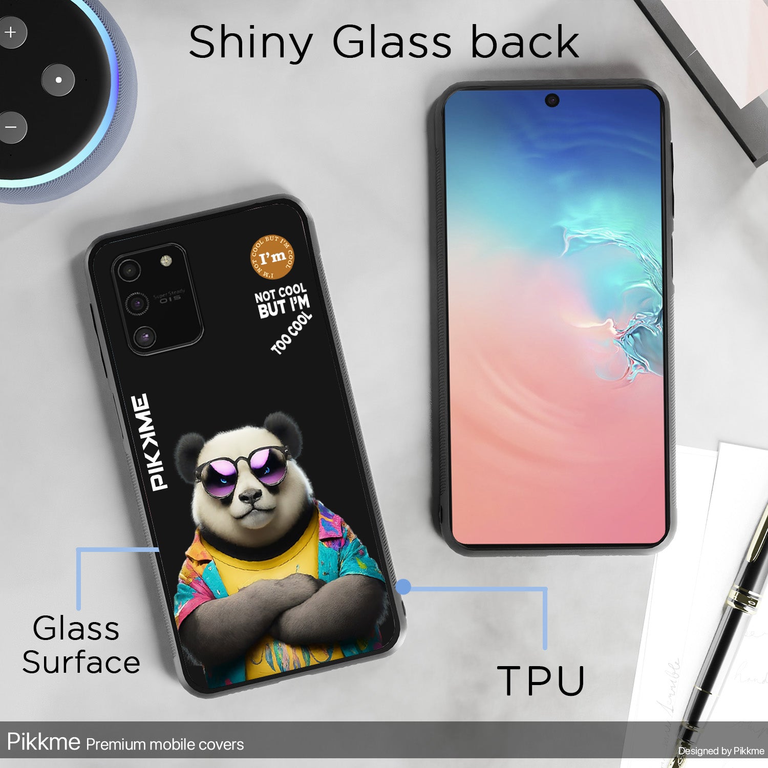 Pikkme Black Panda Swag  Samsung Galaxy S10 Lite Nim2 Back Cover (Design 05)