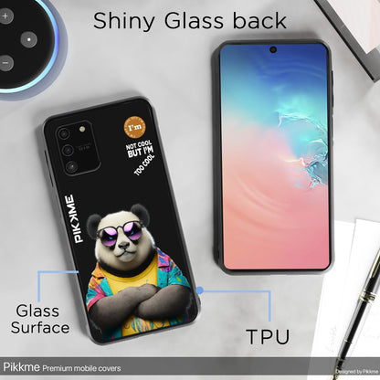 Pikkme Back Cover Pc Tpu + Printed Cool Funky Stylish Black Panda Swag Raised Edges Camera Protection |Bumper Case For Samsung Galaxy S10 Lite (Design 05)