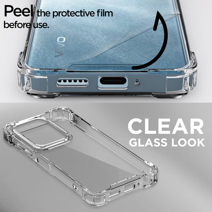 Pikkme Vivo T4x 5G  PC + TPU Clear Transparent Back Cover (Transparent)