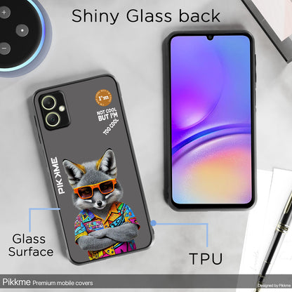 Pikkme Back Cover Pc Tpu + Printed Cool Funky Stylish Grey Wolf Swag Raised Edges Camera Protection |Bumper Case For Samsung Galaxy A05 (Design 01)