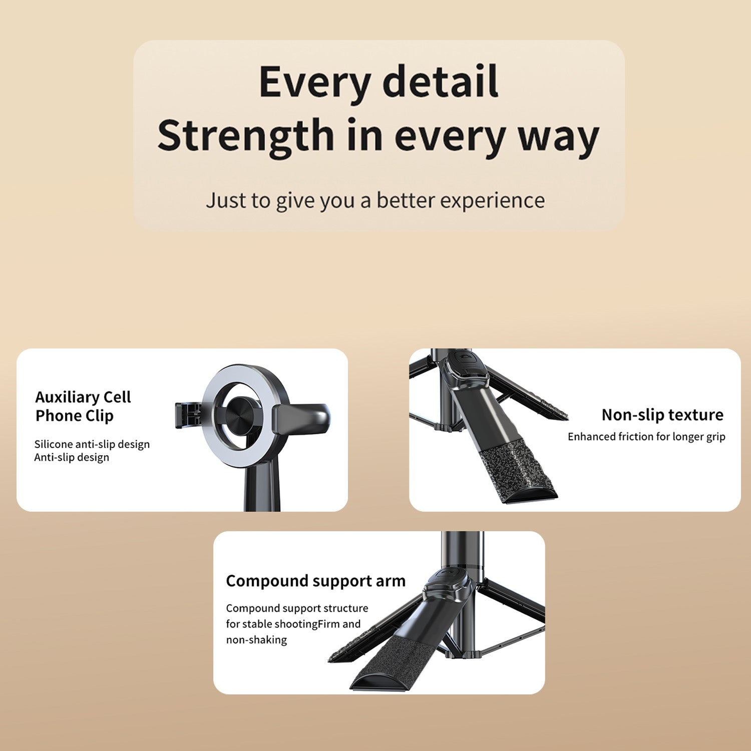 Pikkme Wireless Selfie Stick Tripod with Bluetooth Remote & Phone Holder