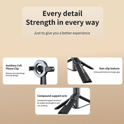 Pikkme Wireless Selfie Stick Tripod with Bluetooth Remote & Phone Holder