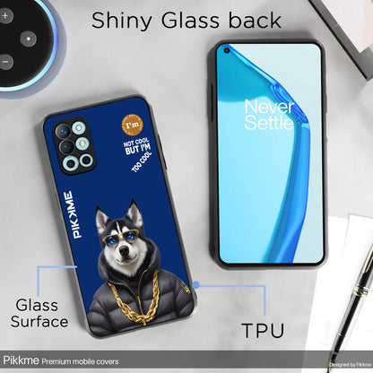 Pikkme Back Cover Pc Tpu + Printed Cool Funky Stylish Blue Dog Swag Raised Edges Camera Protection |Bumper Case For OnePlus 8T (Design 08)