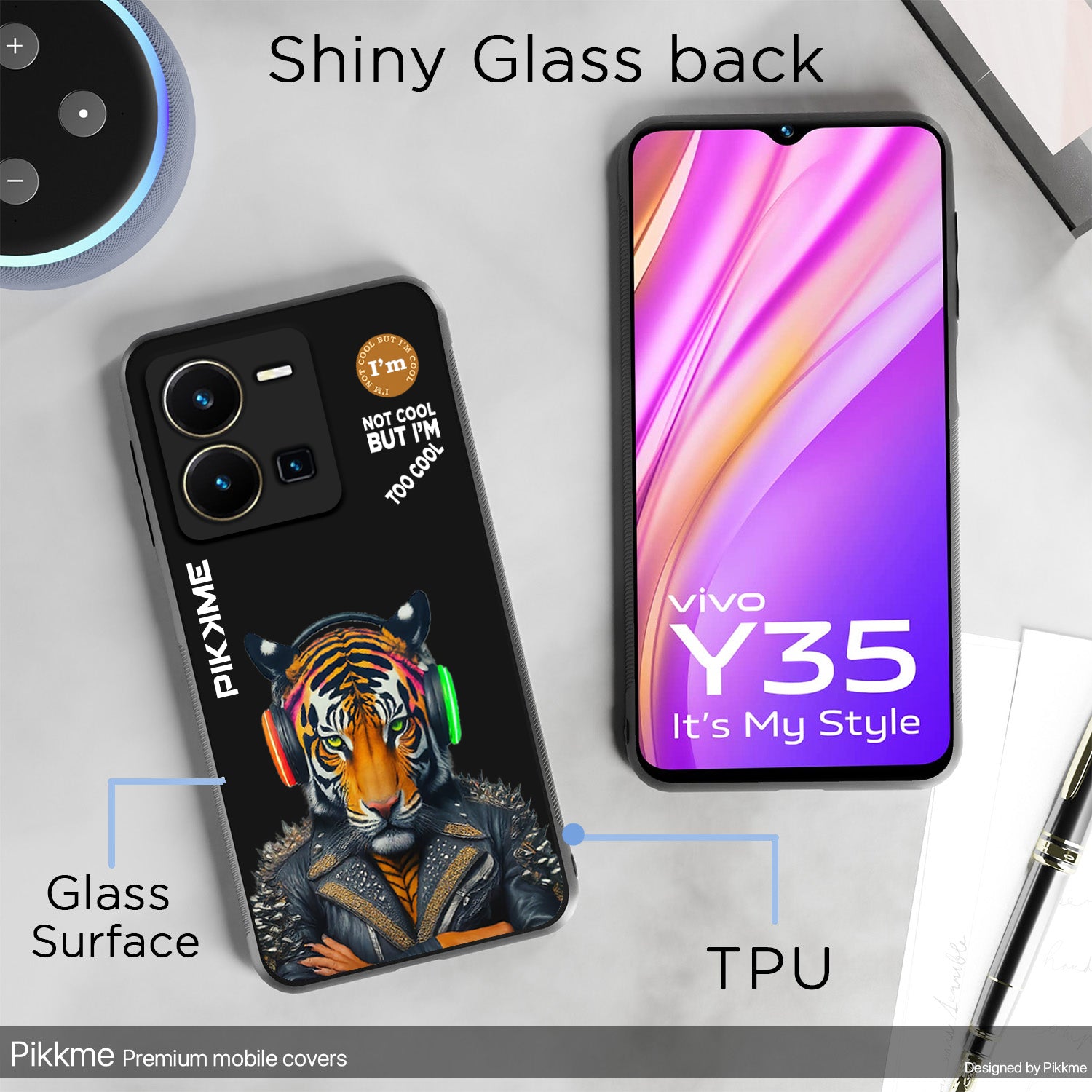 Pikkme Black Tiger Swag Vivo Y35 Nim2 Back Cover (Design 06)