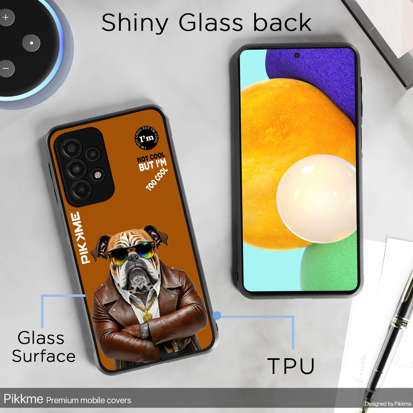 Pikkme Back Cover Pc Tpu + Printed Cool Funky Stylish Brown Dog Swag Raised Edges Camera Protection |Bumper Case For Samsung Galaxy A52S 5G (Design 10)