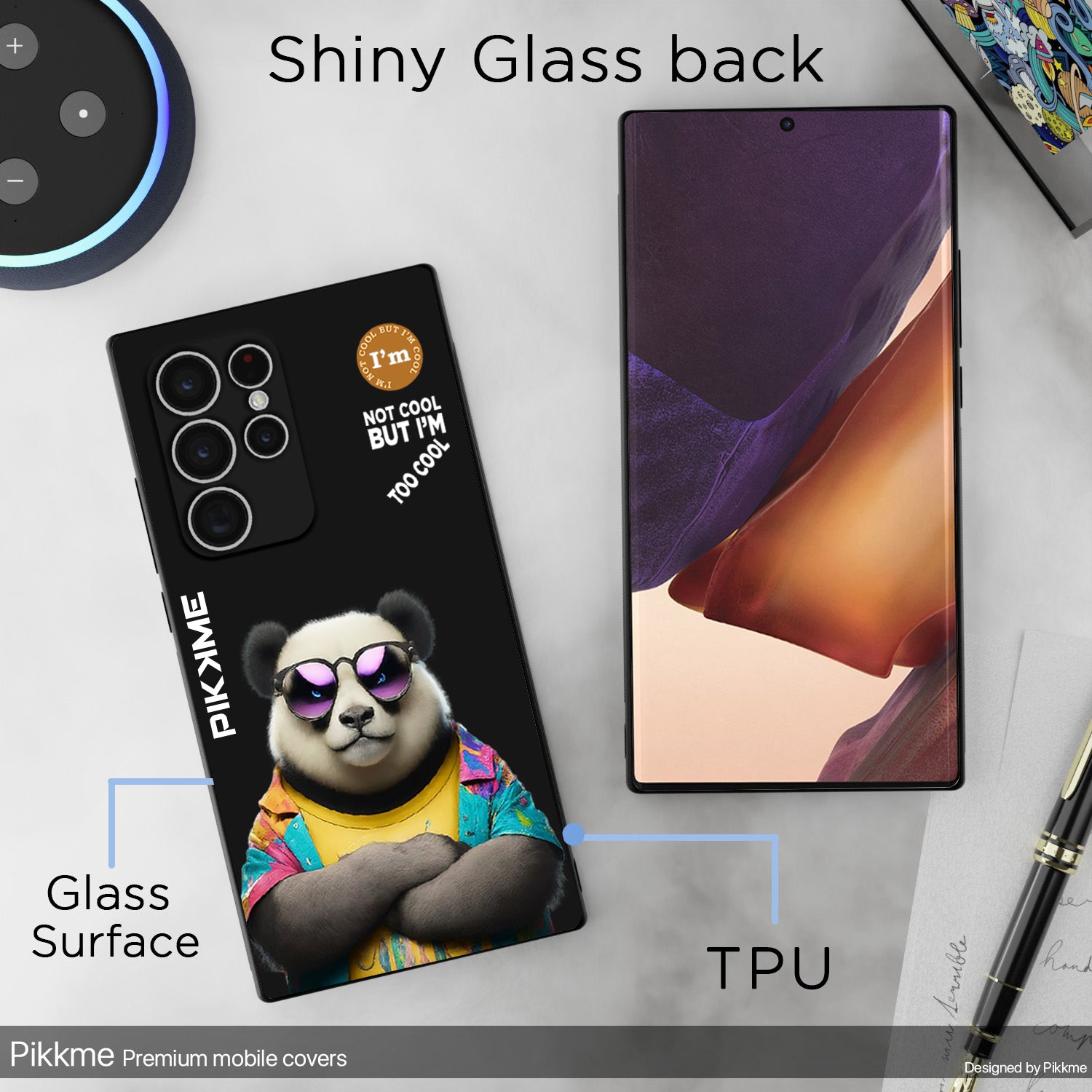 Pikkme Black Panda Swag  Samsung Galaxy S22 Ultra 5G NIm2 Back Cover (Design 05)