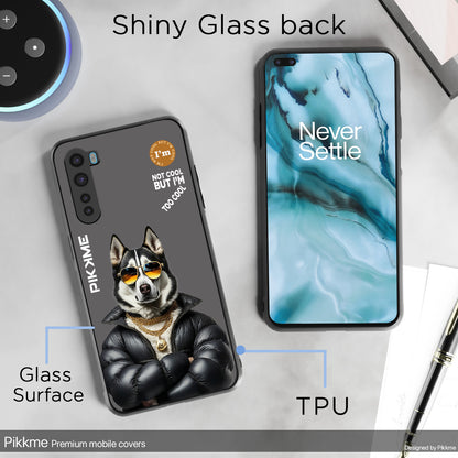 Pikkme Back Cover Pc Tpu + Printed Cool Funky Stylish Grey Dog Swag Raised Edges Camera Protection |Bumper Case For OnePlus Nord (Design 02)