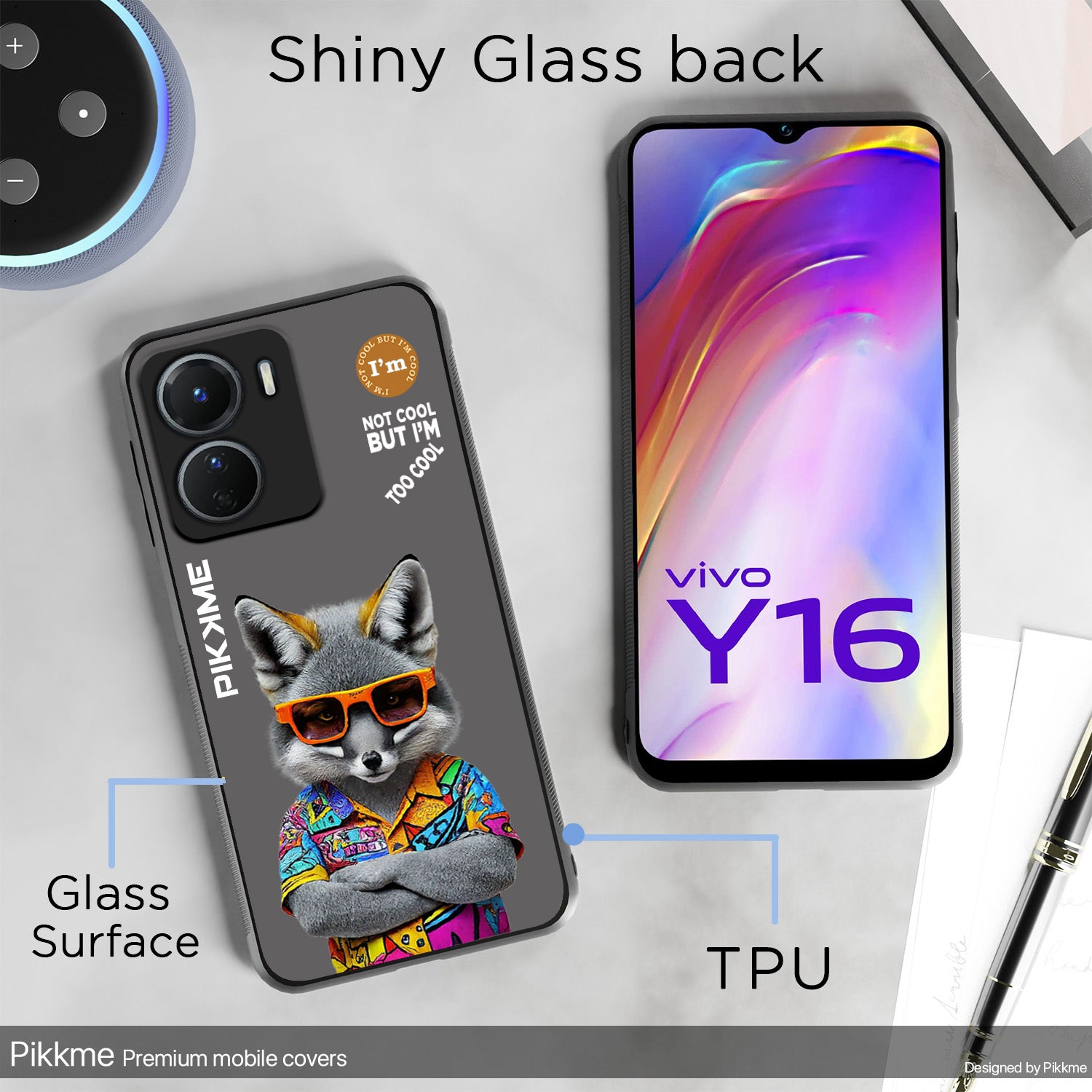 Pikkme Grey Wolf Swag  Vivo Y16 Nim2 Back Cover (Design 01)