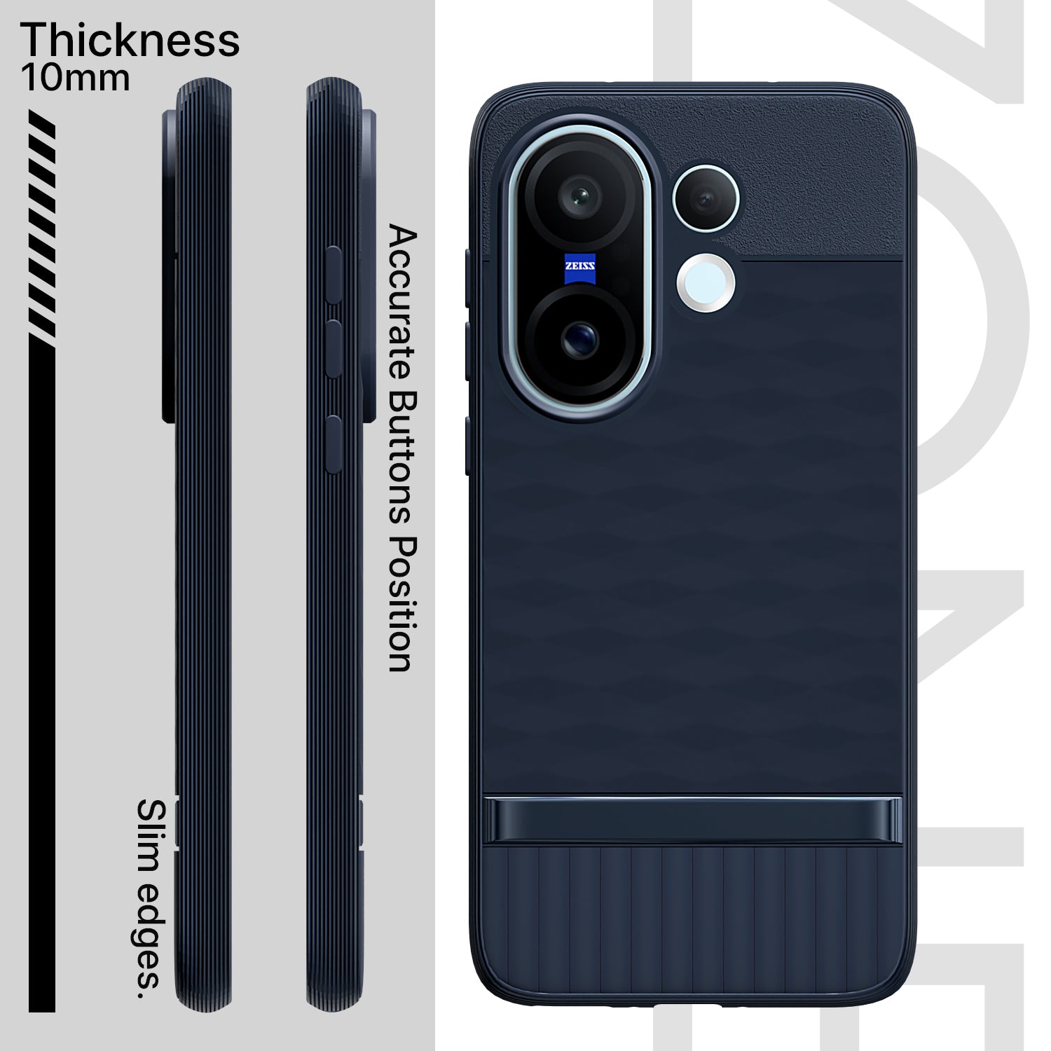 Pikkme Vivo X200 Fe 5G Shockproof Soft Flexible Gencase Back cover (Blue)