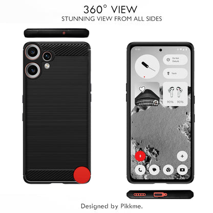 Pikkme CMF by Nothing Phone 2 Pro 5G  Hybrid Carbon Fiber Back Cover (Black)