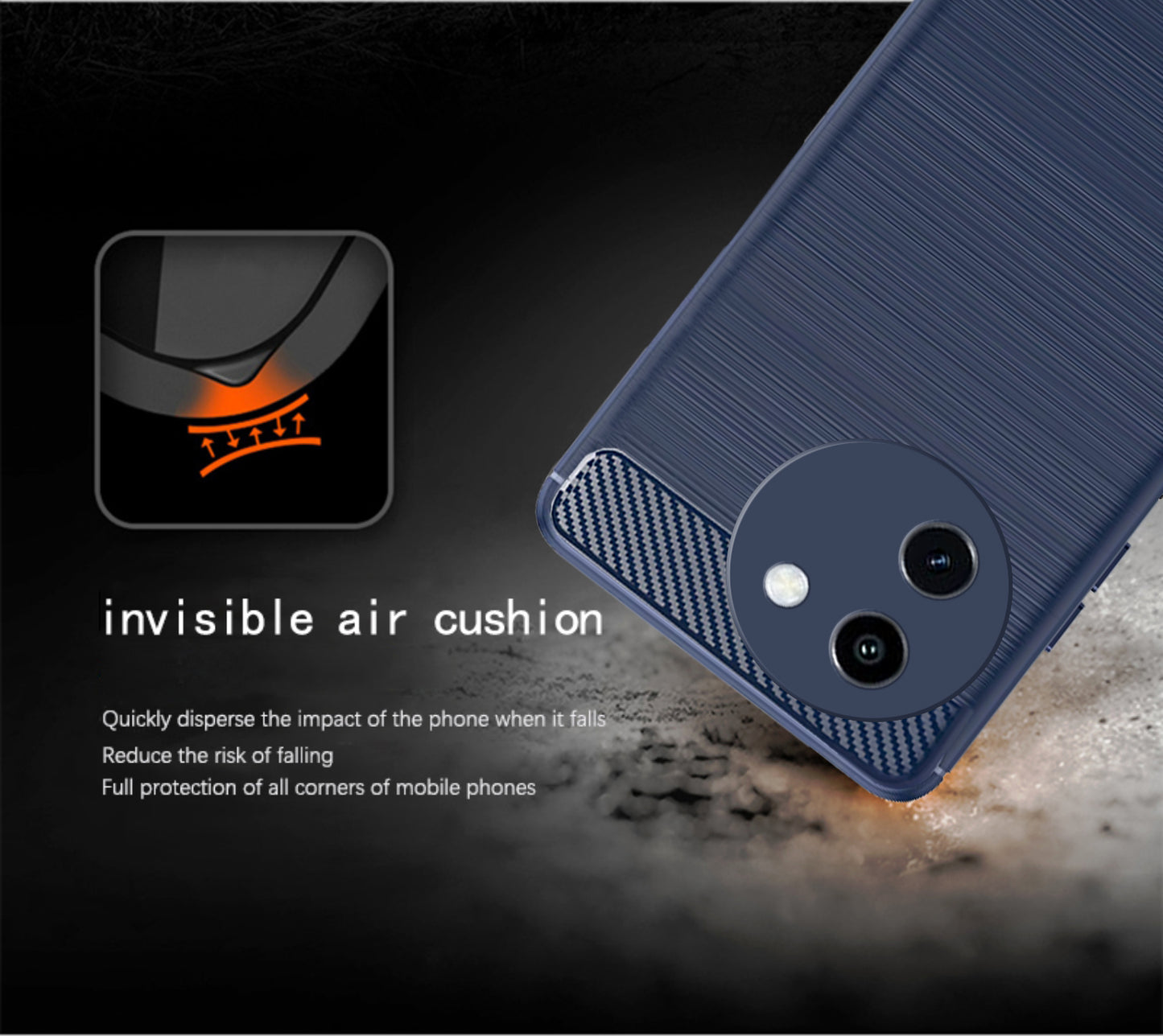 Pikkme Vivo Y200i 5G Hybrid Carbon Fibre Back Cover (Blue)