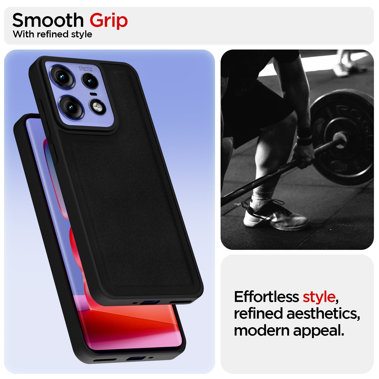 Pikkme Motorola Moto Edge 50 Pro 5G Premium Leatherback Case (Black)
