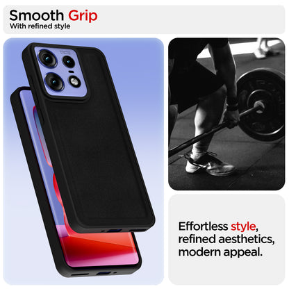 Pikkme Motorola Moto Edge 50 Pro 5G Premium Super Soft-Touch Leatherback Case (Black)