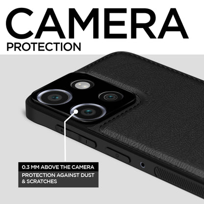 Pikkme Moto Edge 50 5G Leatherback Back Case | Black