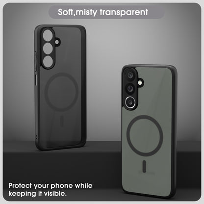 Pikkme Samsung Galaxy M36 5G Eagle 2 Mag-Safe Smoke Shockproof Hard Transparent Back Cover (Black)