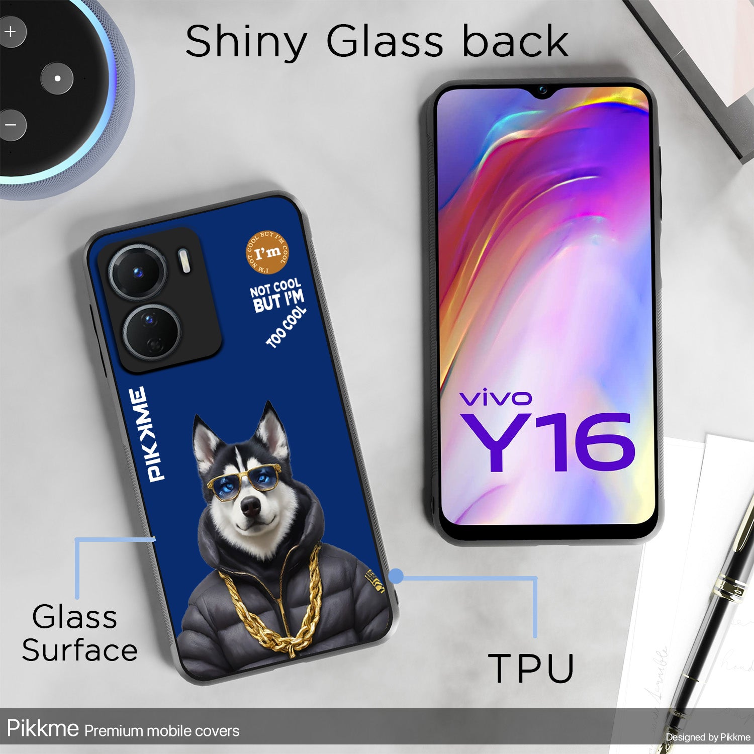Pikkme Blue Dog Swag  Vivo Y16 Nim2 Back Cover (Design 08)
