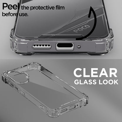 Pikkme Poco F7 5G PC + TPU Clear Transparent  Back Cover (Transparent)