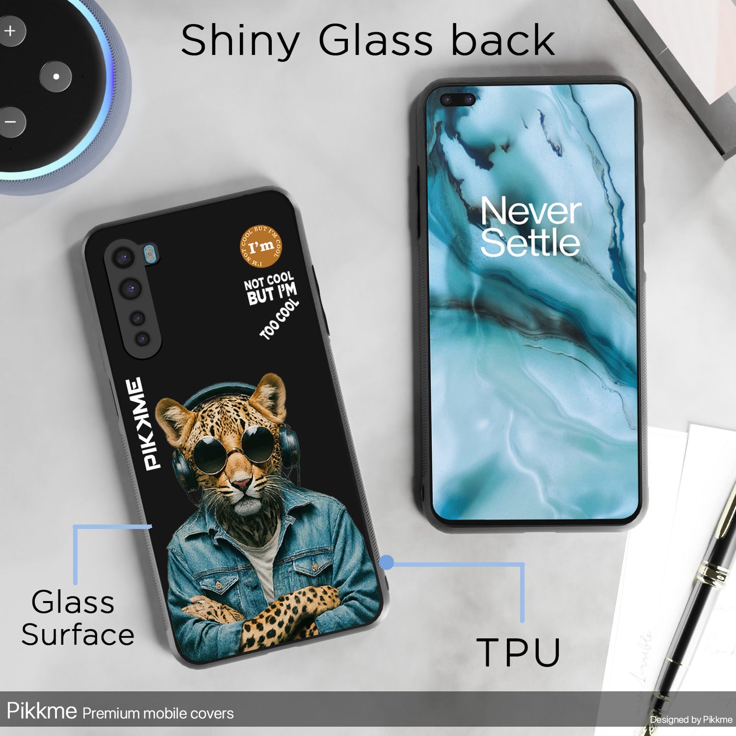 Pikkme Back Cover Pc Tpu + Printed Cool Funky Stylish Black Leopard Swag Raised Edges Camera Protection |Bumper Case For OnePlus Nord (Design 04)