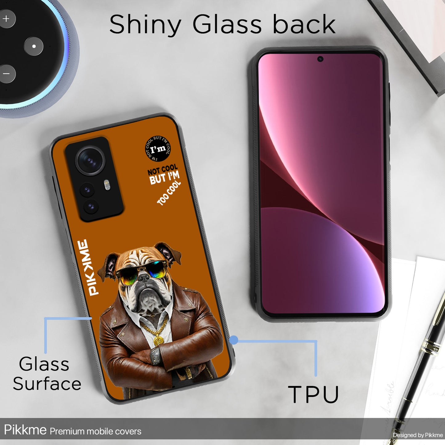 Pikkme Back Cover Pc Tpu + Printed Cool Funky Stylish Brown Dog Swag Raised Edges Camera Protection |Bumper Case For Xiaomi 12 Pro (Design 10)