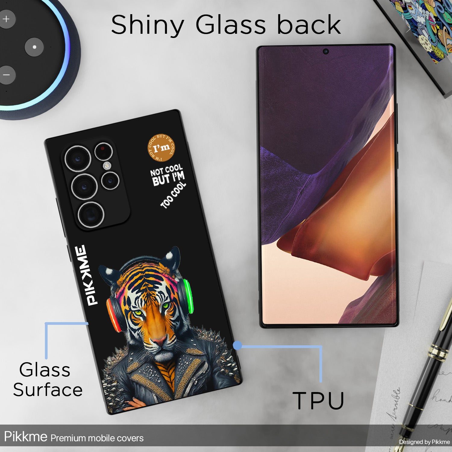 Pikkme Black Tiger Swag  Samsung Galaxy S22 Ultra 5G NIm2 Back Cover (Design 06)