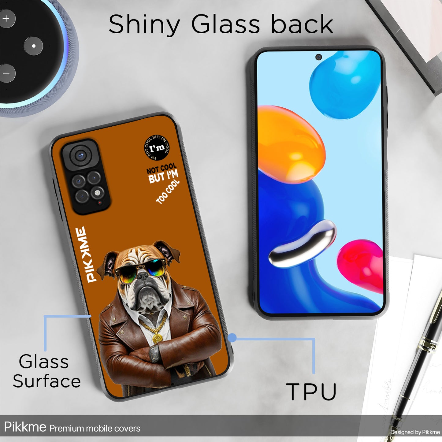 Pikkme Back Cover Pc Tpu + Printed Cool Funky Stylish Brown Dog Swag Raised Edges Camera Protection |Bumper Case For Redmi Note 11 (Design 10)