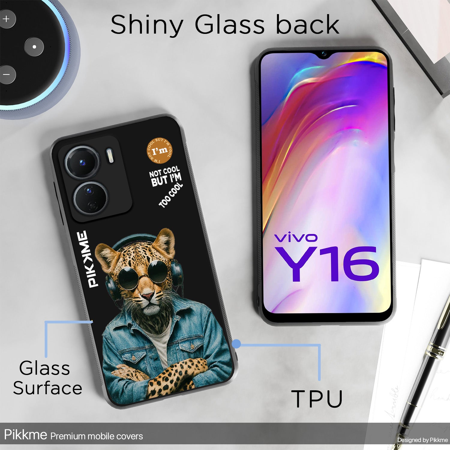 Pikkme Black Leopard Swag  Vivo Y16 Nim2 Back Cover (Design 04)