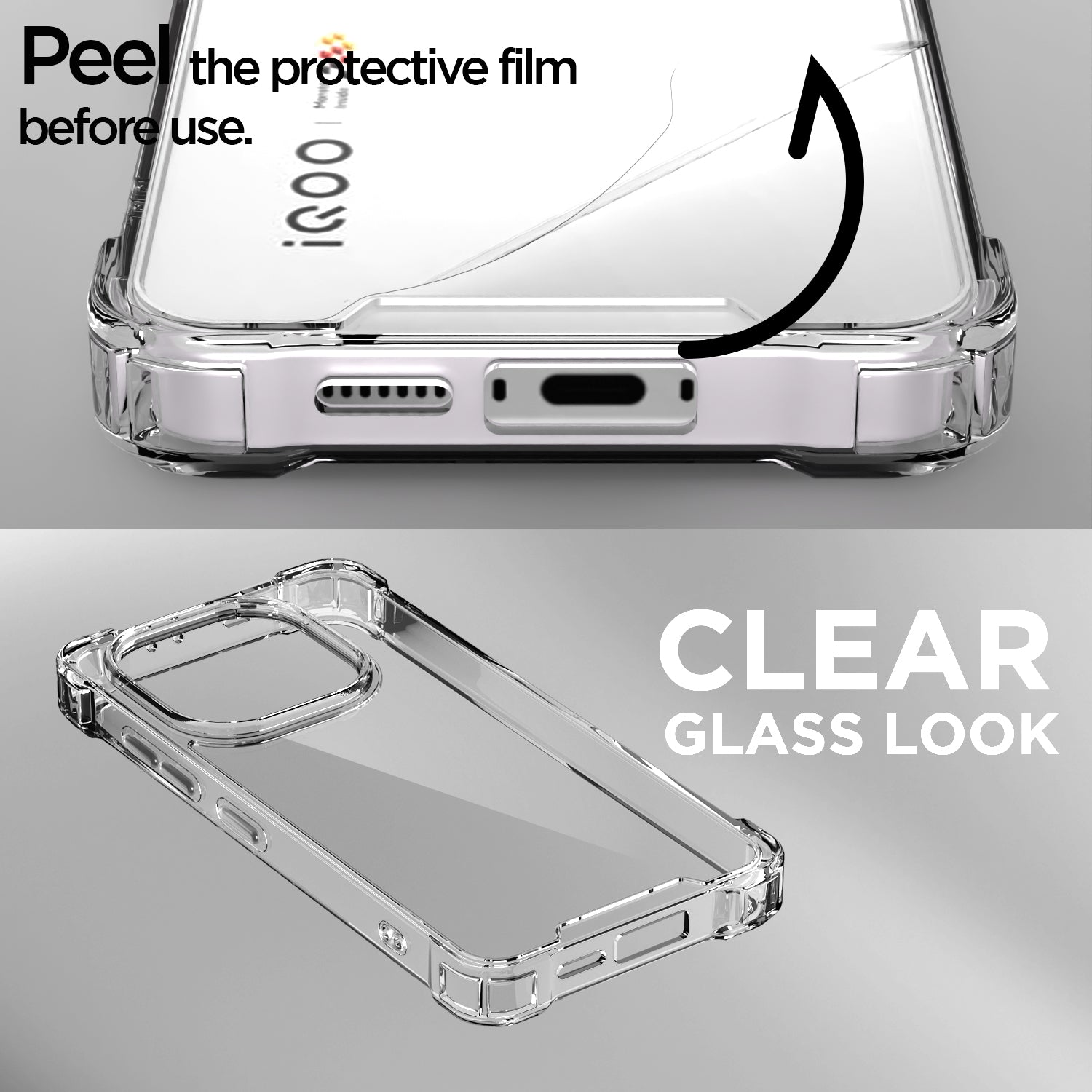 Pikkme iQOO 15 5G PC + TPU Crystal Clear Transparent Back Cover
