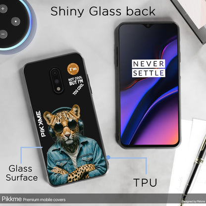 Pikkme Back Cover Pc Tpu + Printed Cool Funky Stylish Black Leopard Swag Raised Edges Camera Protection |Bumper Case For OnePlus 7 (Design 04)