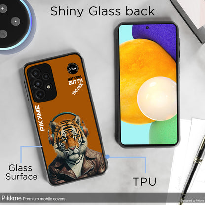 Pikkme Back Cover Pc Tpu + Printed Cool Funky Stylish Brown Tiger Swag Raised Edges Camera Protection |Bumper Case For Samsung Galaxy A53 (Design 09)