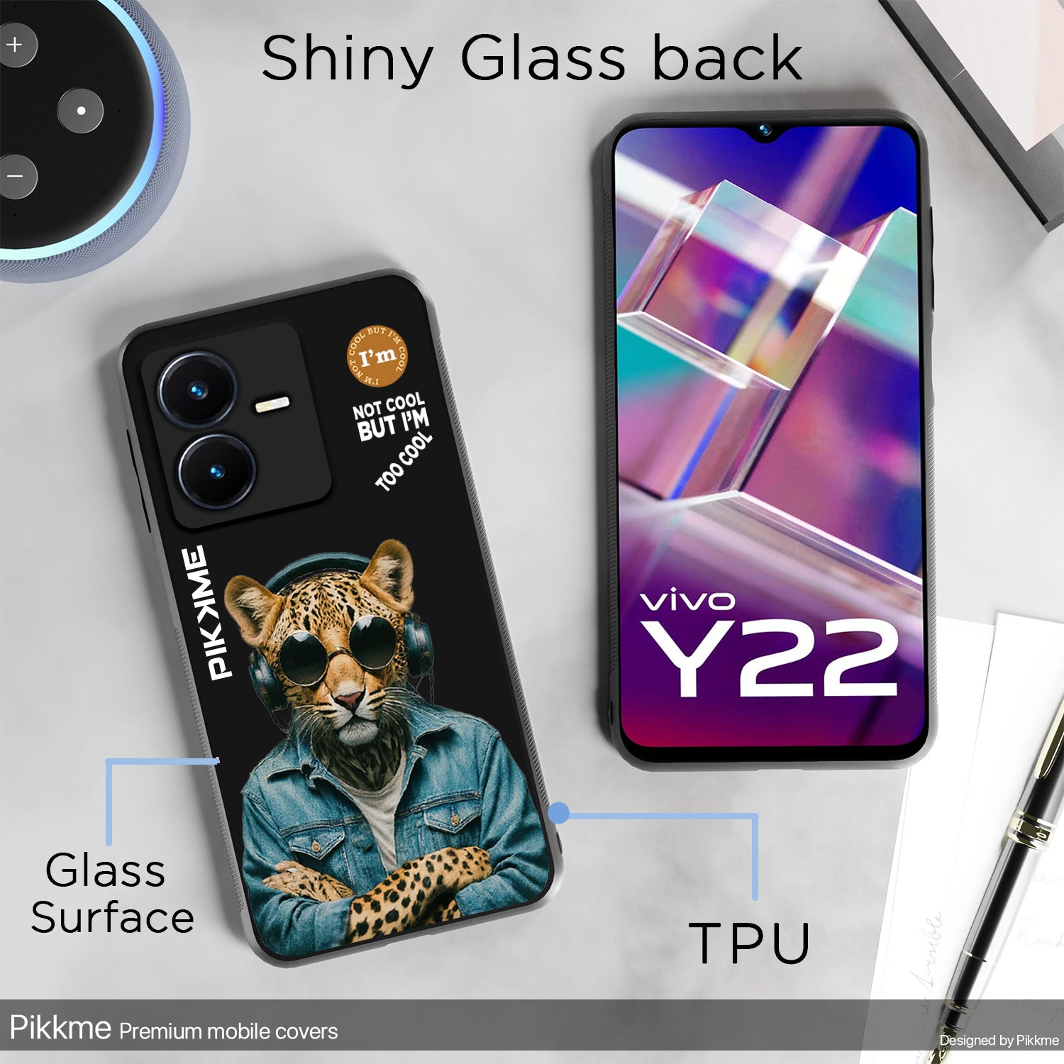 Pikkme Black Leopard Swag  Vivo Y22 Nim2 Back Cover (Design 04)