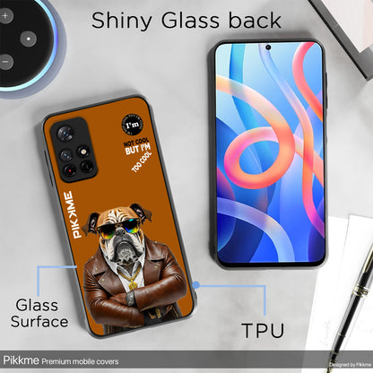 Pikkme Back Cover Pc Tpu + Printed Cool Funky Stylish Brown Dog Swag Raised Edges Camera Protection |Bumper Case For Redmi Note 11T (Design 10)