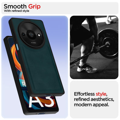 Pikkme Redmi A3 (2024) / Redmi A3x / Poco C61 Premium Leatherback Case (Green)
