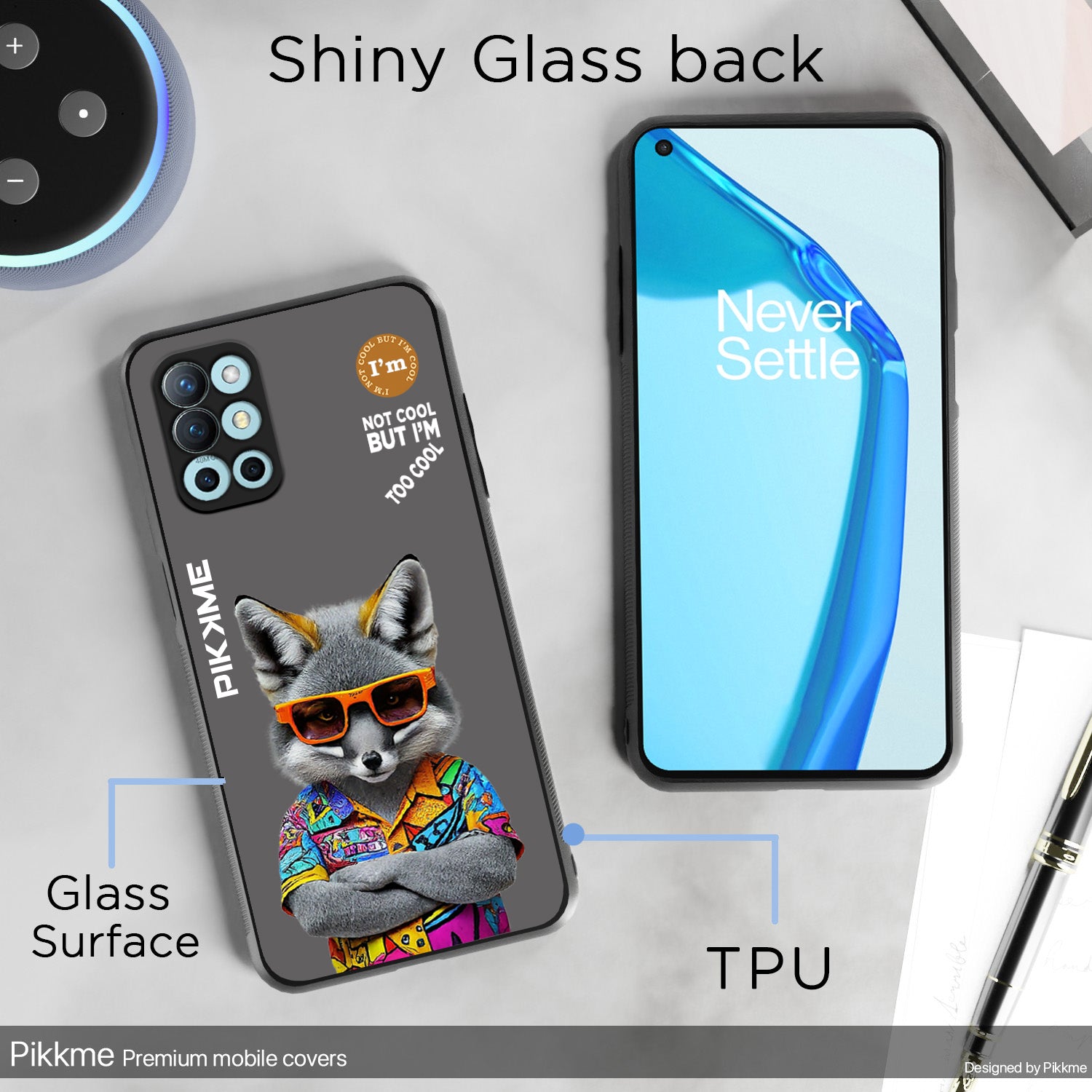 Pikkme Grey Wolf Swag  OnePlus 8T Nim2 Back Cover (Design 01)