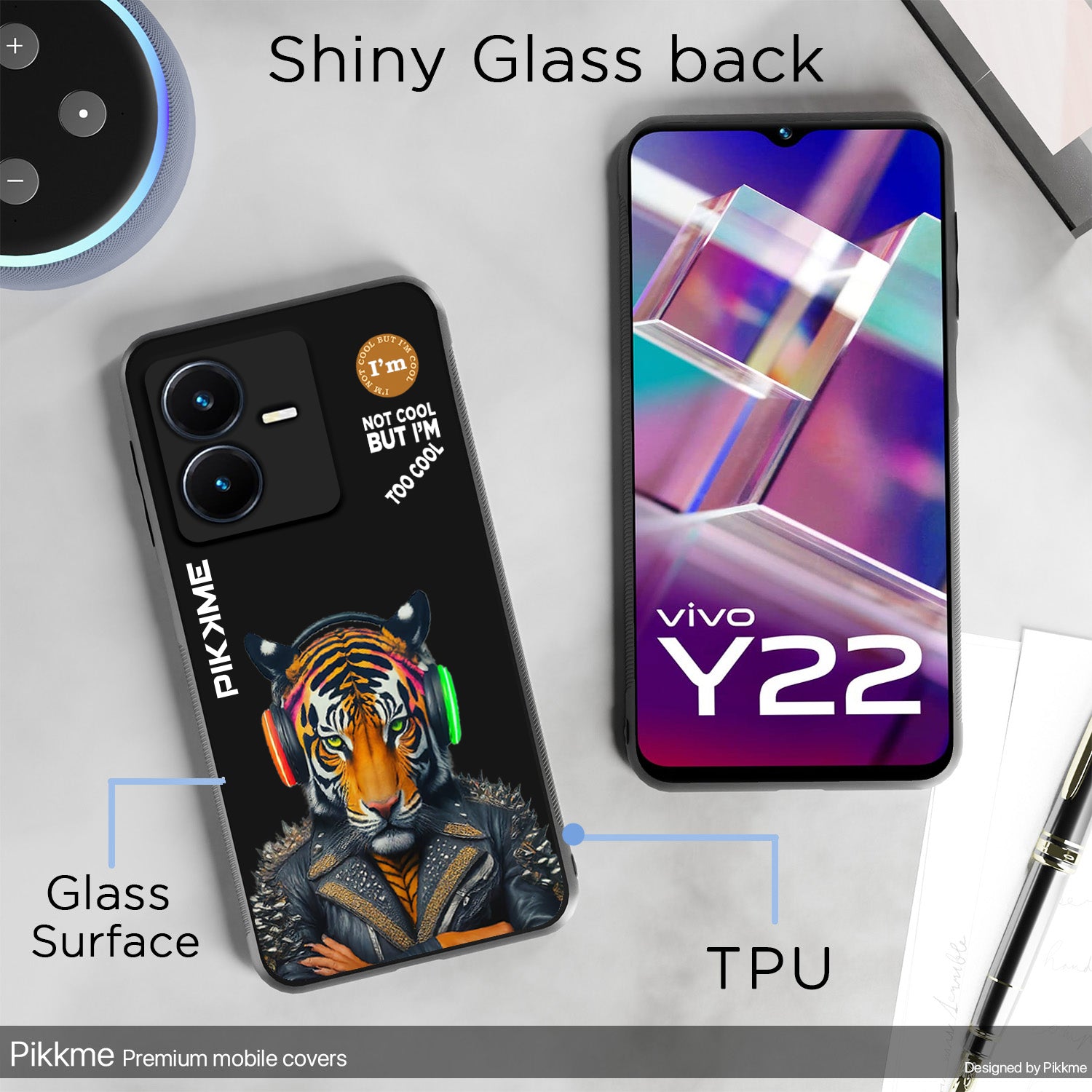 Pikkme Black Tiger Swag  Vivo Y22 Nim2 Back Cover (Design 06)