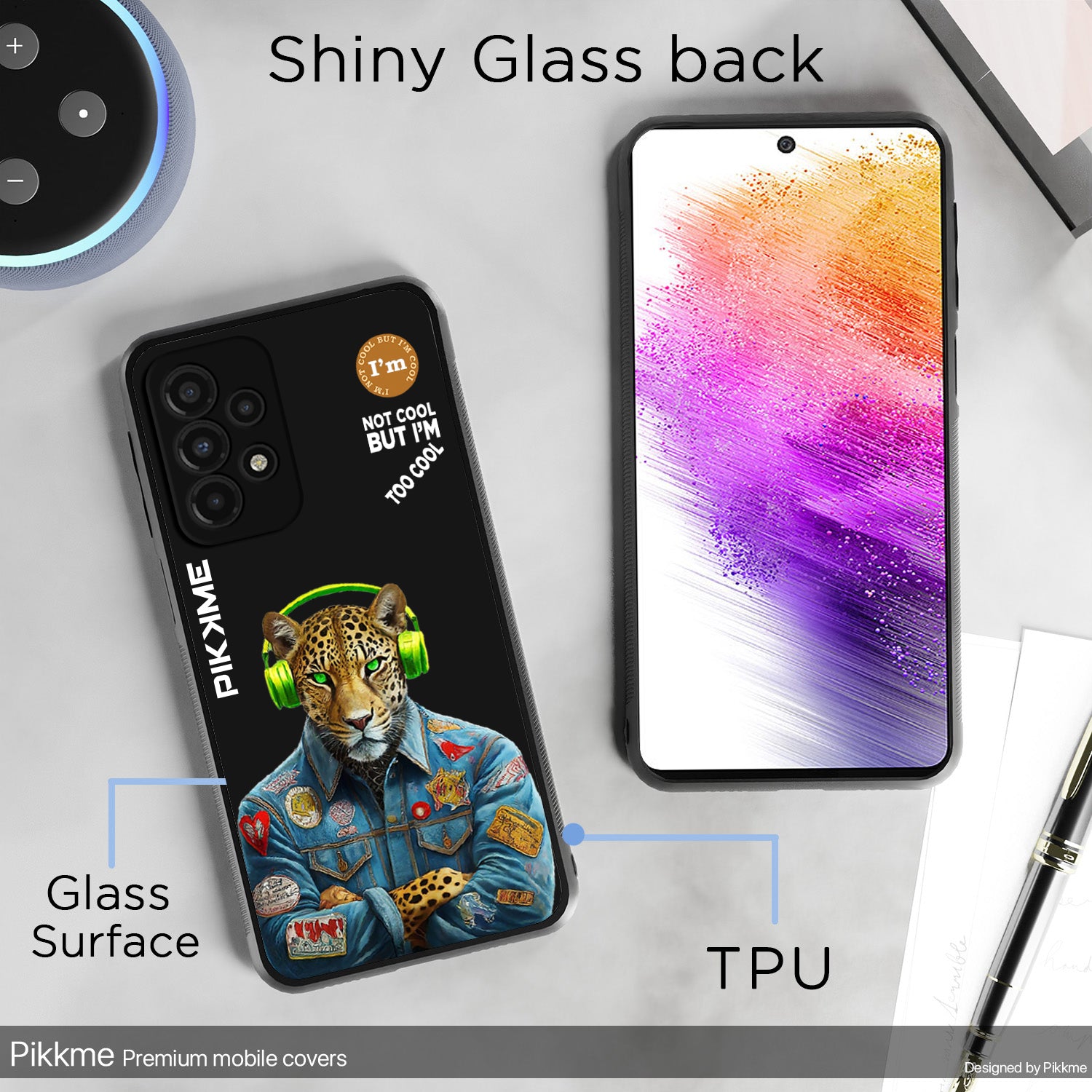 Pikkme Stylish Black Leopard Swag Samsung Galaxy A73 5G Back Cover (Design 03)