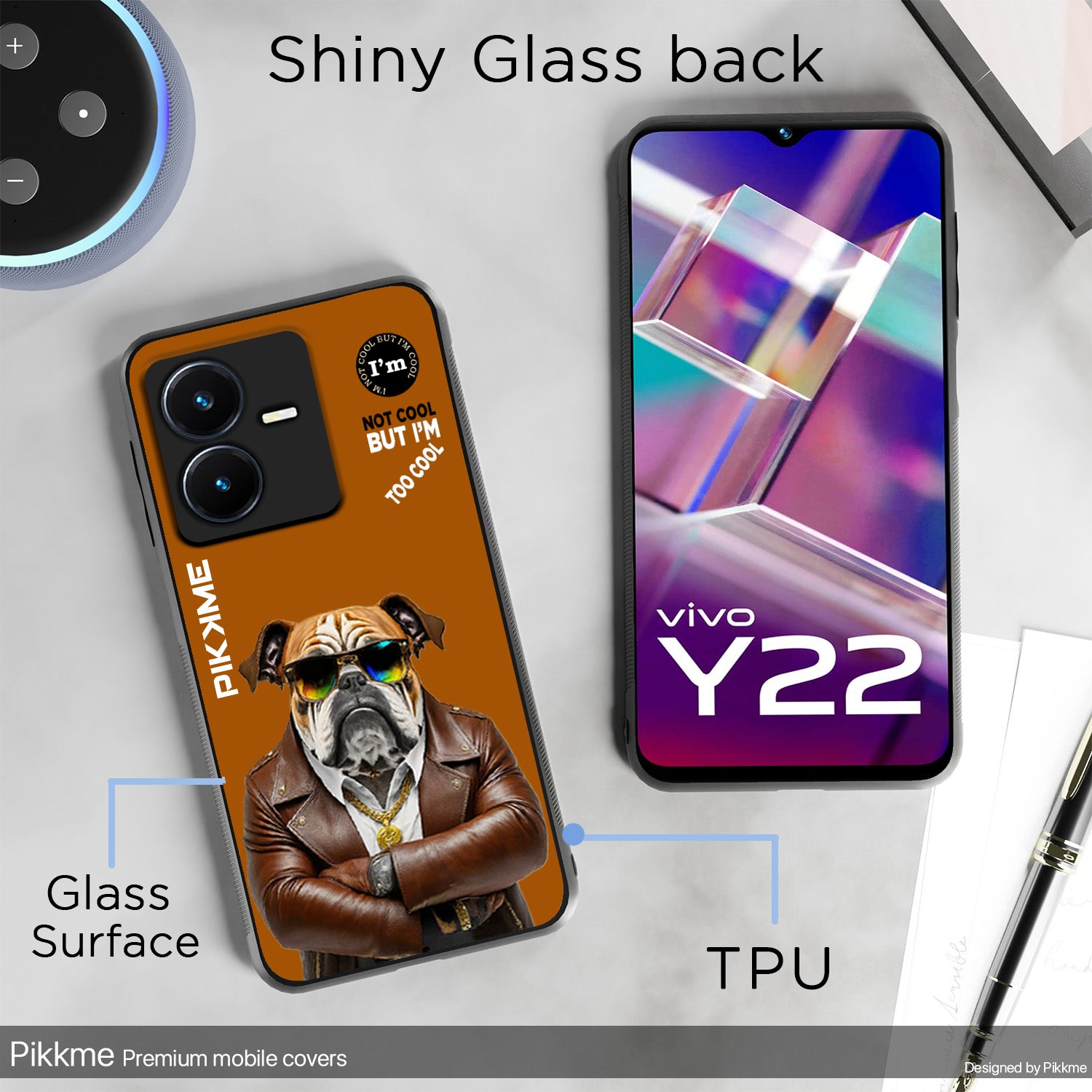 Pikkme Brown Dog Swag  Vivo Y22 Nim2 Back Cover (Design 10)